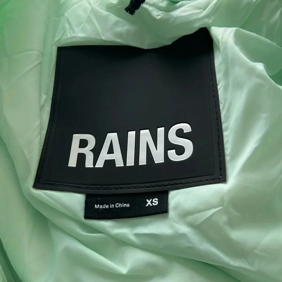 NWT Rains Fuse Bomber Jacket Unisex Mineral Size XS Oversized - Picture 5 of 13